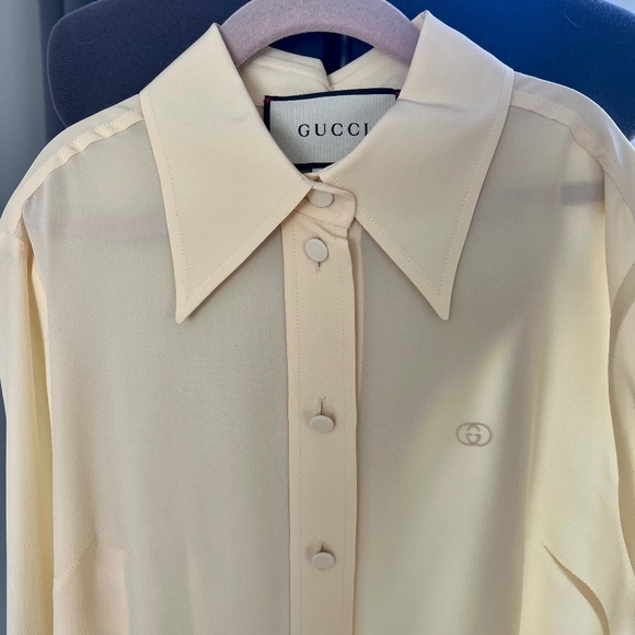 Gucci Tops - Gucci sheer crepe blouse 36